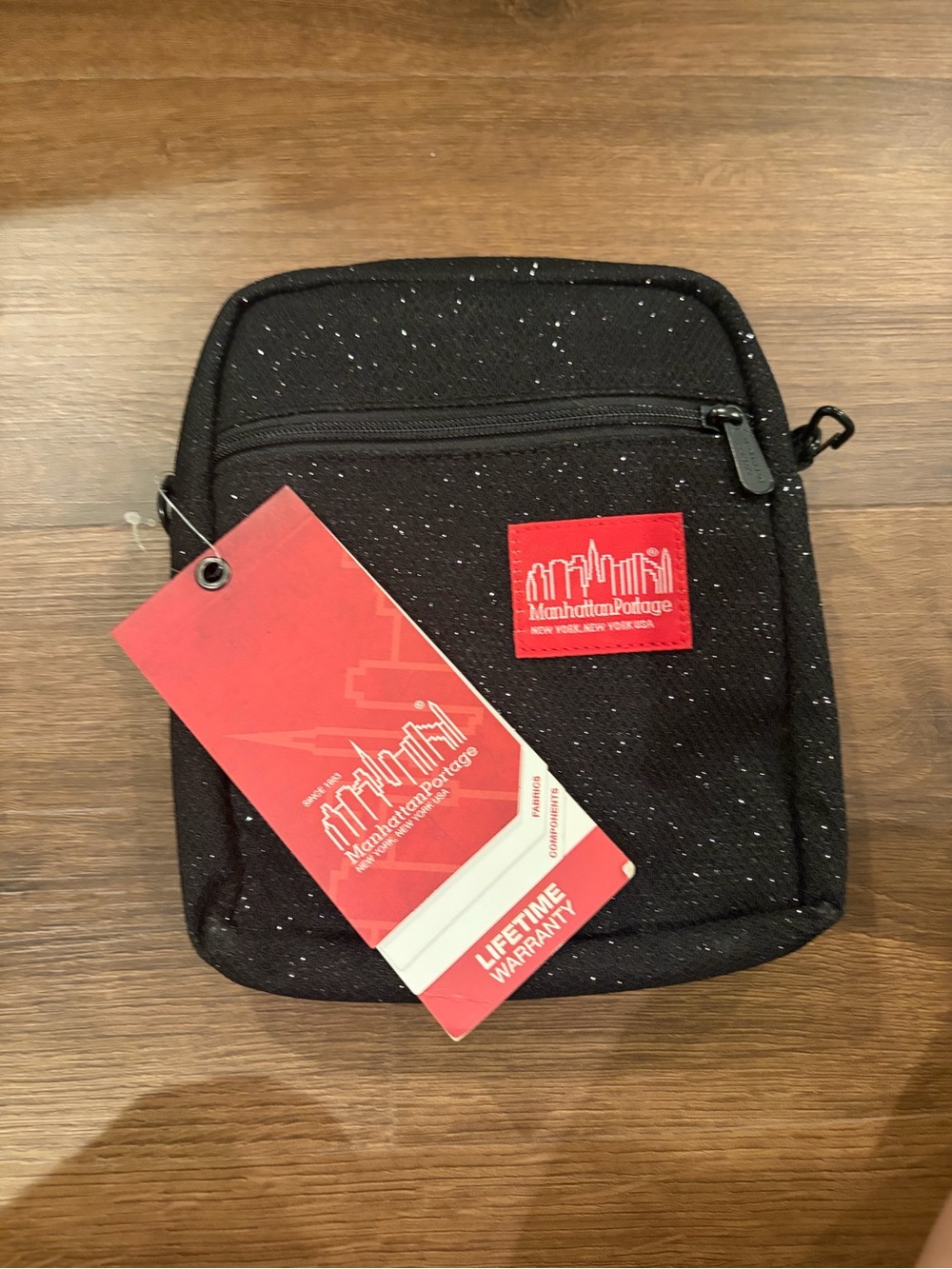 NWT Manhattan Portage Sparkly black crossbody